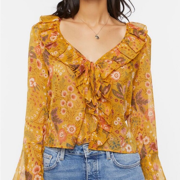 Floral Print Ruffled Flounce Top | Forever21 - Picture 1 of 4